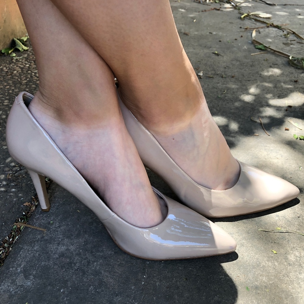 Nine West Nude Pointed Pumps